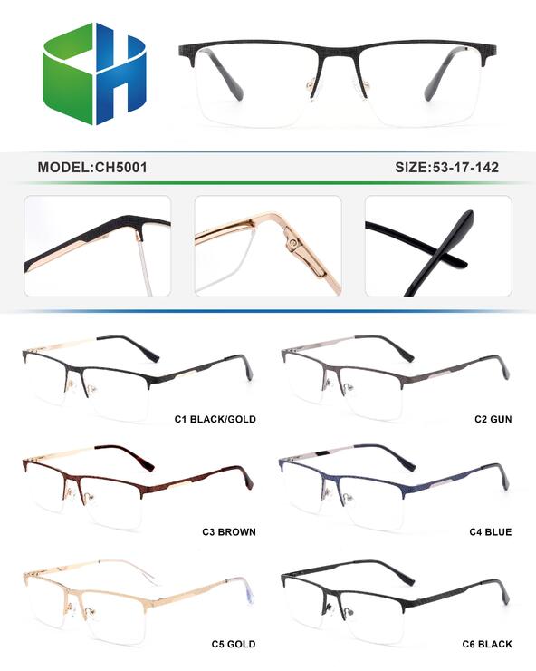 Оправа металлическая полуободковая с флексом CH5001-DA