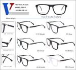 Plastic acetate frame with spring hinges D5017-DA