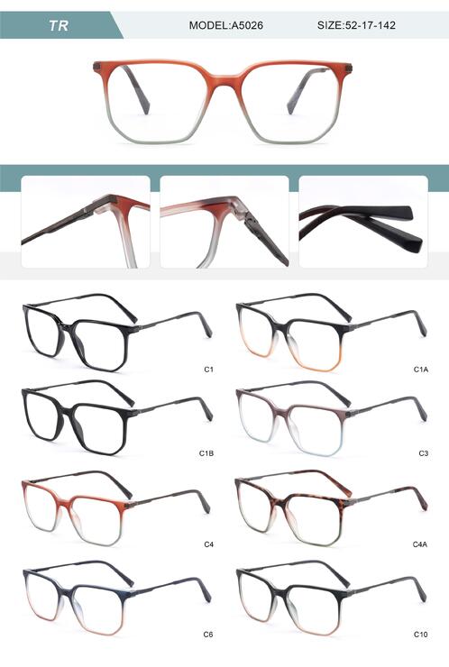 Plastic TR90 frame for men with spring hinges A5026-DA