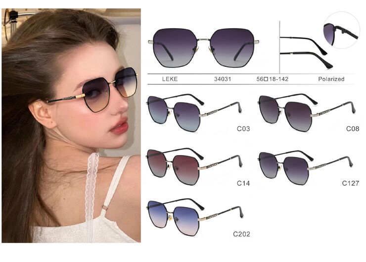 Солнцезащитные поляризационные металлические очки Leke LK34031