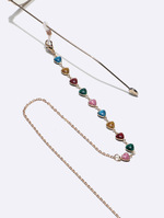 Цепочка для очков с нектариновыми сердечками GL1343