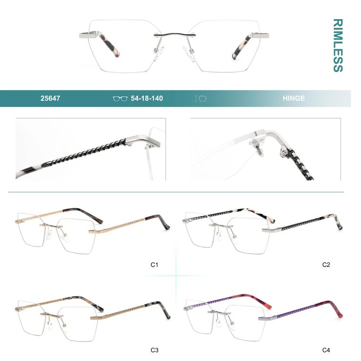 Оправа для очков металлическая безободковая Big City 25647