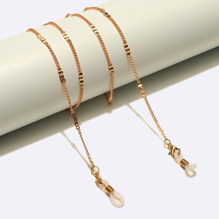 Металлическая нескользящая цепочка золотого цвета, для очков и масок GL1641-1