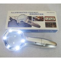 Лупа с универсальной подсветкой, увеличительное стекло с ручкой 600554-XX, диаметр: 50 мм, увеличение: 7X