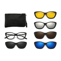 Оправа El Dorado с комплектом поляризационных солнцезащитных насадок (клипон) на магните 2345T (5 штук)