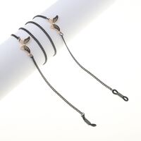 Металлическая нескользящая цепочка черного цвета, с бабочкой со стразами, для очков и масок GL858