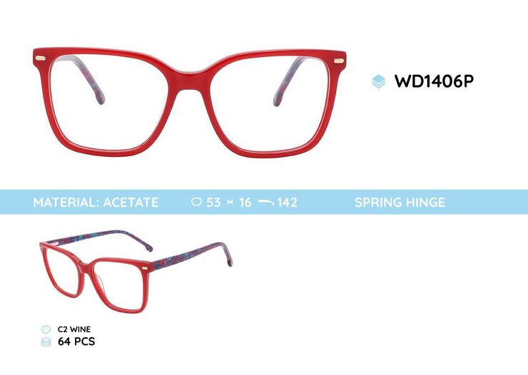 Plastic acetate eyeglasses frame for women WD1406P