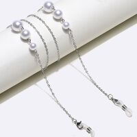 Металлическая нескользящая цепочка, с жемчужными бусинами, для очков и масок GL517