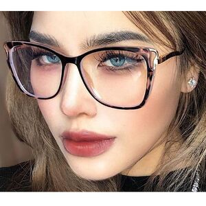 Combined frame (metal + TR90) or glasses with blue light protection, with spring hinges FA87056