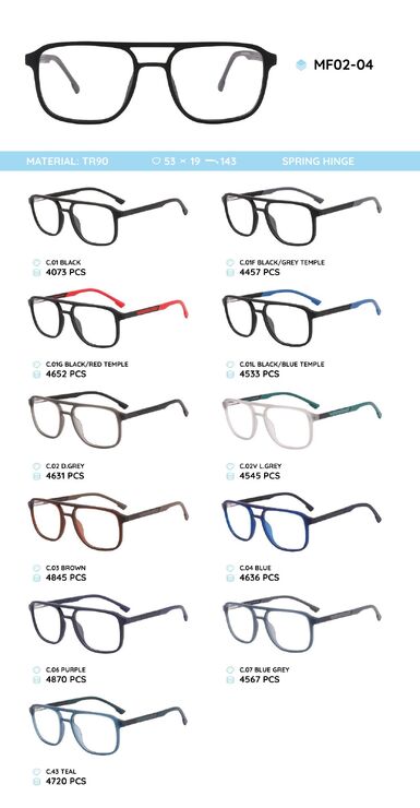 TR-90 plastic frames for glasses MF02-04