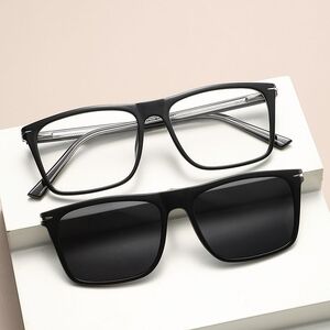 TR90 plastic frame with spring hinges + 5 polarized sun protection magnet clip-on set El Dorado EL1206