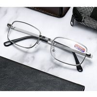 Folding metal reading glasses JY303 with case, diopters from +1.00 to +4.00, RMC=62-64