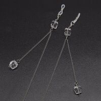 Металлическая нескользящая цепочка черного цвета, с подвеской прозрачный кристалл, для очков и масок GL586