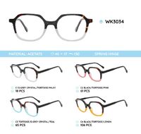 Acetate plastic frames for kids, with spring hinges WK3034