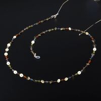 Gold-colored metal non-slip chain, with flowers eyes, for glasses and masks GL977