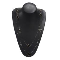 Металлическая нескользящая цепочка, с черным кристаллическим сердцем, для очков и масок GL443