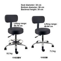 Стул вращающийся на колесиках с подъемником и водостойкими сиденьем и спинкой и подставкой для ног 1103BV