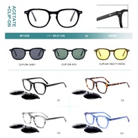 Plastic acetate frame + polarized clip-on Big City M1122S