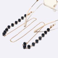 Gold-colored metal non-slip chain, with round black crystal, for glasses and masks GL1590