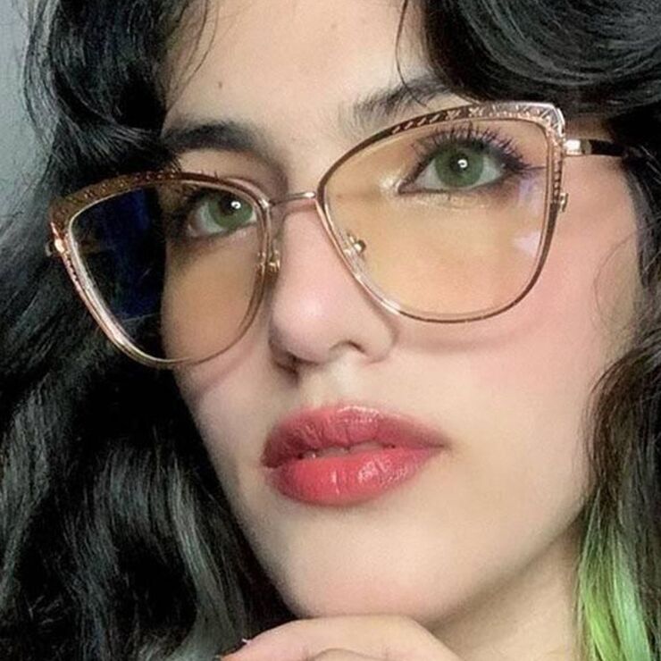 Combined frame (metal + TR90) or glasses with blue light protection, with spring hinges FA87085