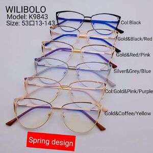 Metal ultrathin women's frames with spring hinges Wilibolo K9843