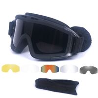 Safety shockproof tactical fog-proof with sponge goggles, set with 3 and 5 lens, 蝗虫大集合-DX