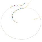 Металлическая нескользящая цепочка, с круглыми стекляными бусинами, для очков и масок GL178