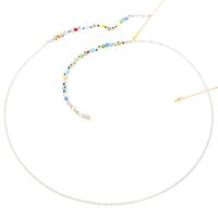 Металлическая нескользящая цепочка, с круглыми стекляными бусинами, для очков и масок GL178