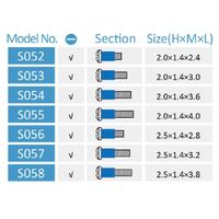 Rubber screw for glasses repair, head 2.0/2.5 mm, Ø1.4 mm, length 2.4-4.0 mm, 1 pack = 100 pieces