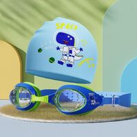Swimming waterproof anti-fog goggles for kids (3-15 years), with cap, 626-YU