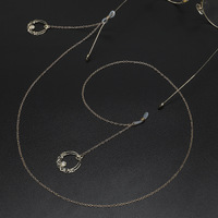Metal non-slip chain, with pendant round flower, for glasses and masks GL731
