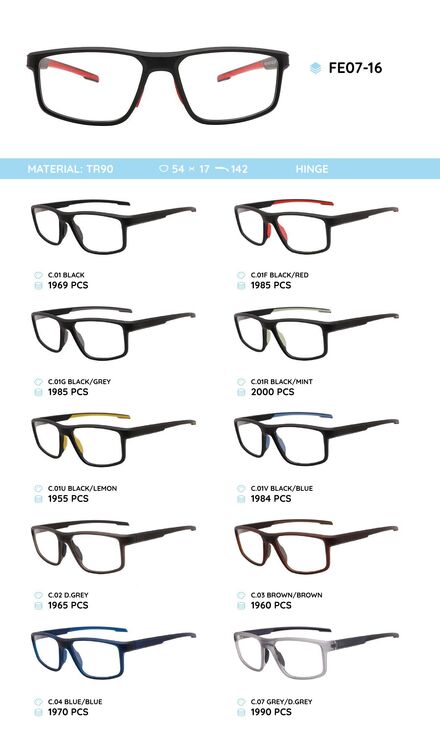 TR90 plastic eyeglasses frame for men FE07-16