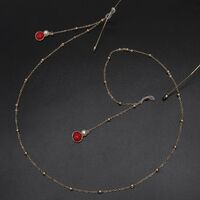 Металлическая нескользящая цепочка золотого цвета, с жемчугом, для очков и масок GL572