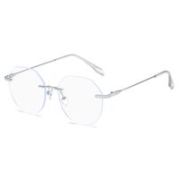 Metal glasses with Blue ray cut protection KY5102半多边