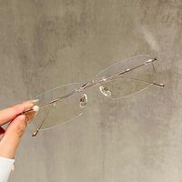 Очки для чтения безободковые металлические титановые сверхлегкие с защитой Blue Ray Cut KY0632-D, диоптрии от 0.00 до +4.00