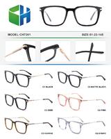 Plastic acetate frame for women with spring hinges CH7201-DA