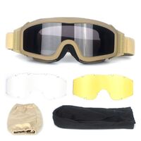 Safety shockproof tactical anti-fog goggles, 3-lens set, ES068海绵款-DX