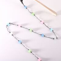 Металлическая нескользящая цепочка, с камнем кошачий глаз, для очков и масок GL1886