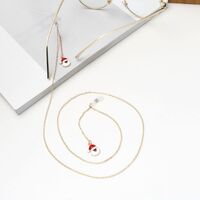 Металлическая нескользящая цепочка золотого цвета, с Санта-Клаусом, для очков и масок GA034