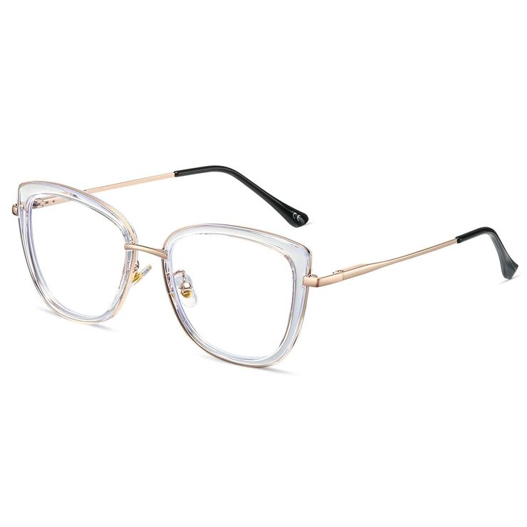 Combined frame (metal + TR90) or glasses with blue light protection, with spring hinges FA87030