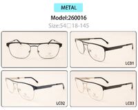 Metal eyeglasses frame for men with spring hinges 260016 (item in stock)