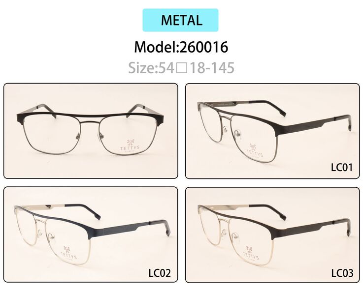 Metal eyeglasses frame for men with spring hinges 260016 (item in stock)