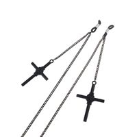 Металлическая нескользящая цепочка черного цвета, с подвеской черный крест, для очков и масок GL836