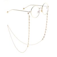 Gold-colored metal non-slip chain, with hollow heart, for glasses and masks GL794