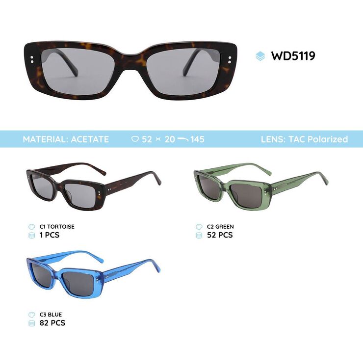 Plastic acetate frame polarized sunglasses WD5119