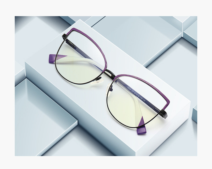 Оправа металлическая с линзами блю-блокерами 3024