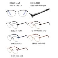Protective metal glasses with anti-blue light lenses Landi LD3029