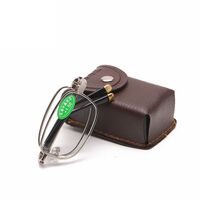 Очки металлические складные для чтения JY折叠铜头水晶 с футляром, диоптрии от +1.00 до +4.00, РМЦ=62-64