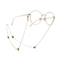 Металлическая нескользящая цепочка, с персиковым сердцем, для очков и масок GA070