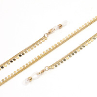 Металлическая цепочка золотистого цвета с дисками для очков GL1112